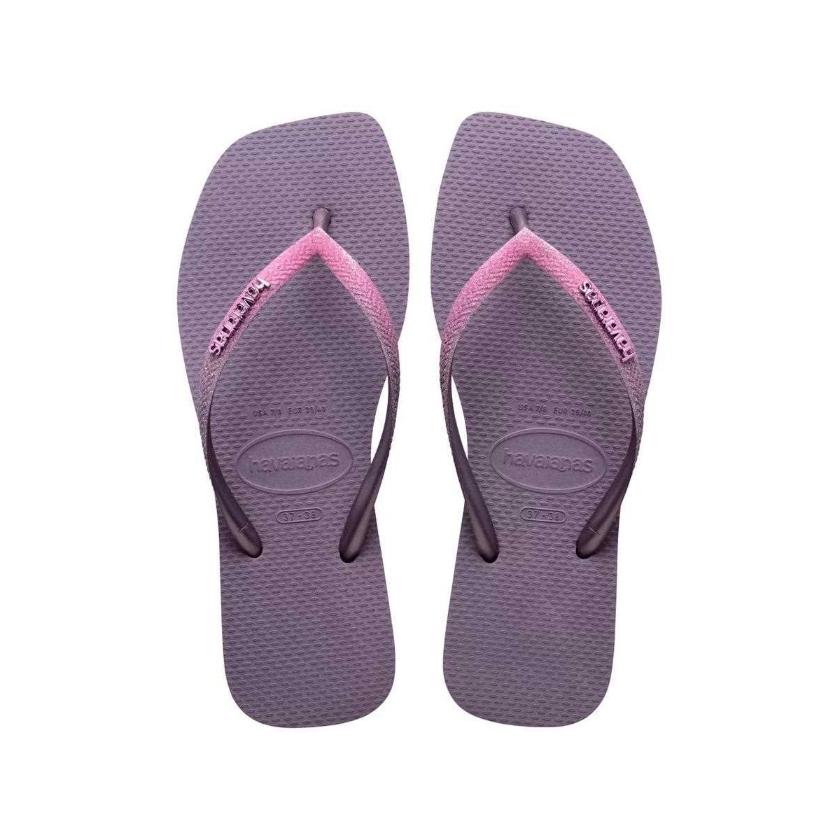 Sandália Havaianas Chinelo Slim Square Glitter Malva Sandália Havaianas Chinelo Slim Square Glitter Malva