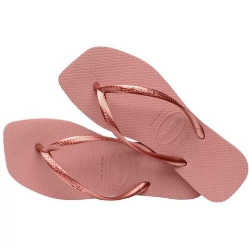 Sandalia Havaianas Chinelo Slim Square Rosa Crocus