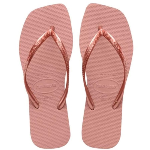 Sandalia Havaianas Chinelo Slim Square Rosa Crocus