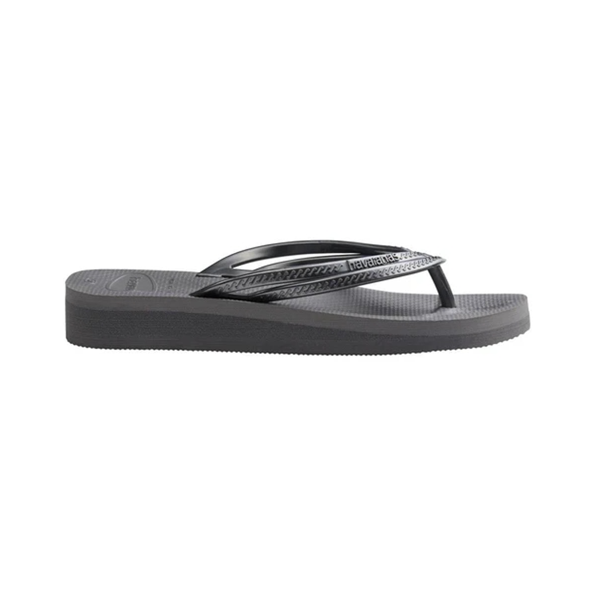 Sandália Havaianas Chinelo Slim Wedges Cinza Aço/Cinza Aço Sandália Havaianas Chinelo Slim Wedges Cinza Aço/Cinza Aço