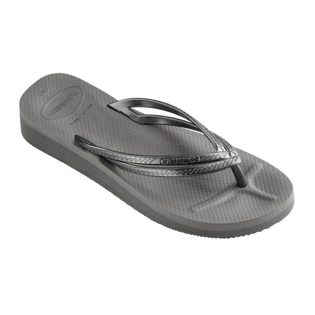 Sandália Havaianas Chinelo Slim Wedges Cinza Aço/Cinza Aço Sandália Havaianas Chinelo Slim Wedges Cinza Aço/Cinza Aço