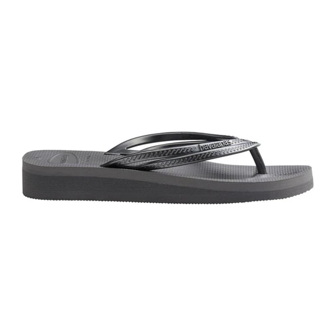 Sandália Havaianas Chinelo Slim Wedges Cinza Aço/Cinza Aço