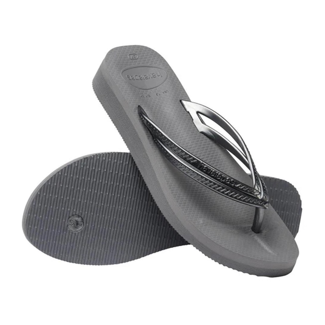 Sandália Havaianas Chinelo Slim Wedges Cinza Aço/Cinza Aço Sandália Havaianas Chinelo Slim Wedges Cinza Aço/Cinza Aço