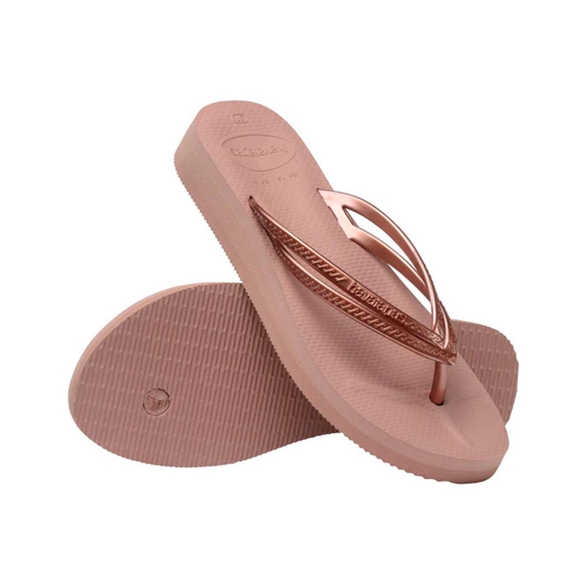 Sandália Havaianas Chinelo Slim Wedges Rosa Crocus