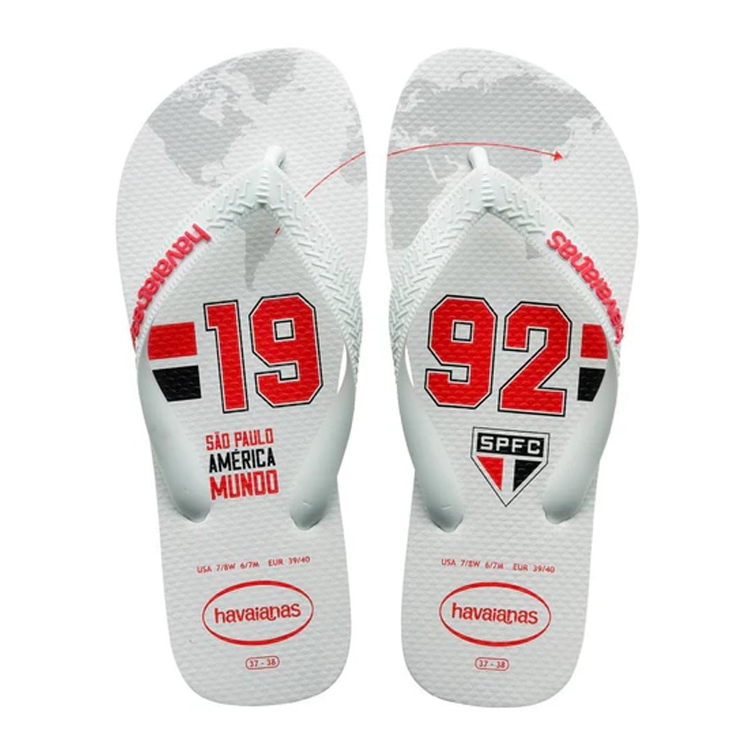 Sandália Havaianas Chinelo Times Sao Paulo Branco Sandália Havaianas Chinelo Times Sao Paulo Branco