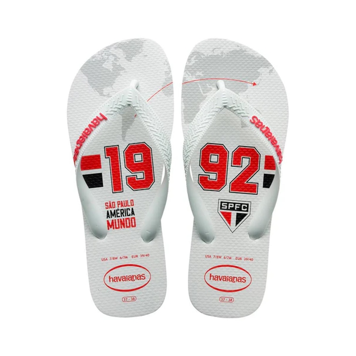 Sandália Havaianas Chinelo Times Sao Paulo Branco Sandália Havaianas Chinelo Times Sao Paulo Branco
