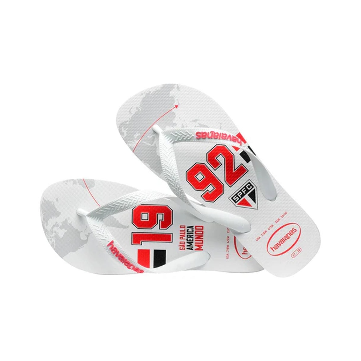 Sandália Havaianas Chinelo Times Sao Paulo Branco Sandália Havaianas Chinelo Times Sao Paulo Branco