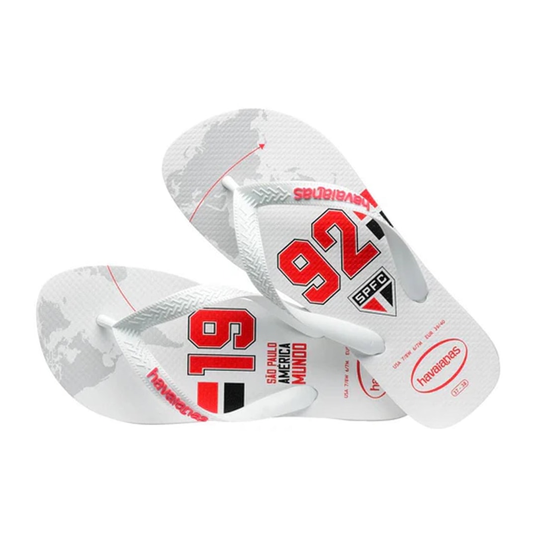 Sandália Havaianas Chinelo Times Sao Paulo Branco Sandália Havaianas Chinelo Times Sao Paulo Branco