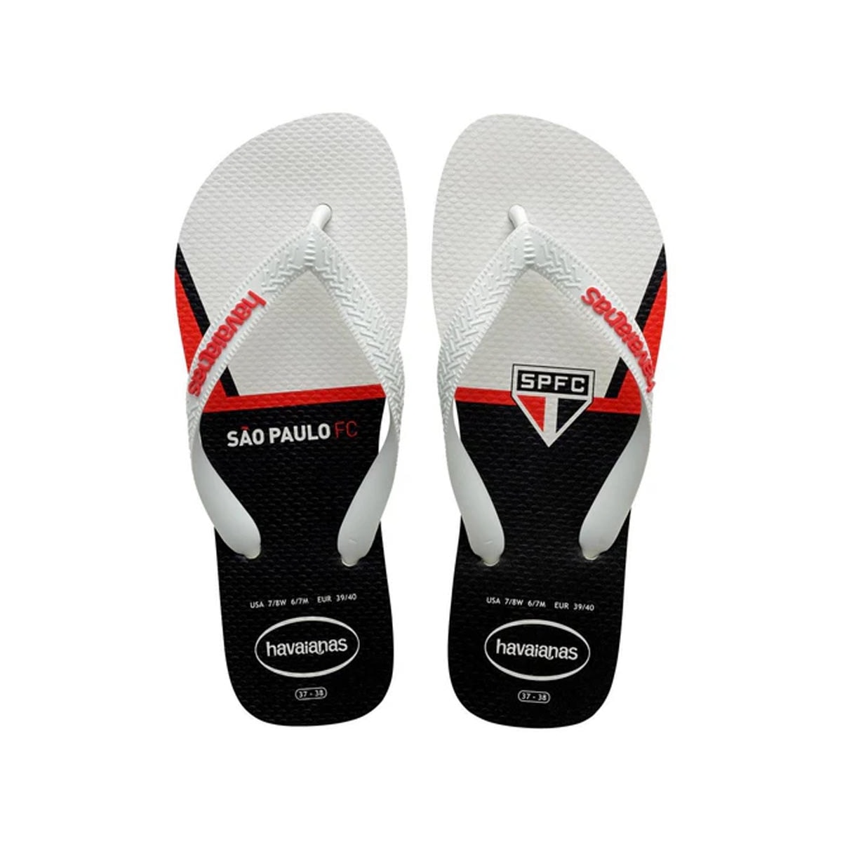 Sandália Havaianas Chinelo Times São Paulo Branco