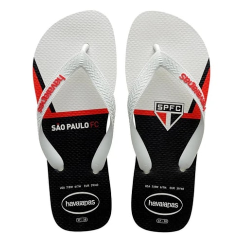 Sandália Havaianas Chinelo Times São Paulo Branco
