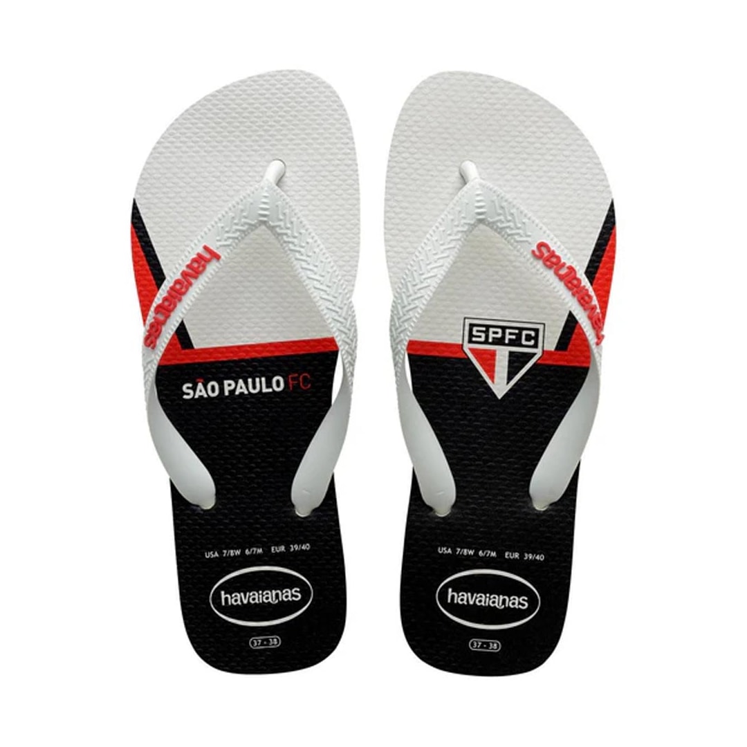 Sandália Havaianas Chinelo Times São Paulo Branco Sandália Havaianas Chinelo Times São Paulo Branco