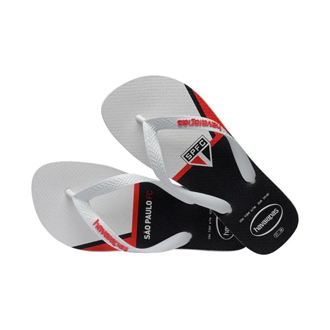 Sandália Havaianas Chinelo Times São Paulo Branco Sandália Havaianas Chinelo Times São Paulo Branco