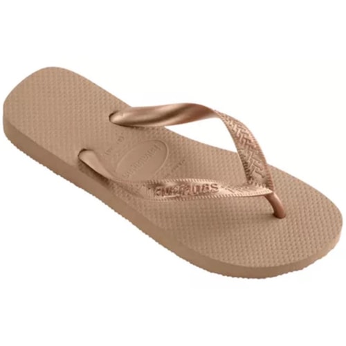 Detalhe - Sandália Havaianas Chinelo Top Adulto Rose Gold