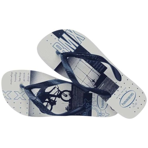 Sandalia Havaianas Chinelo Top Athletic Branco/Marinho