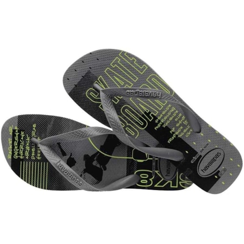 Sandalia Havaianas Chinelo Top Athletic Cinza Aço