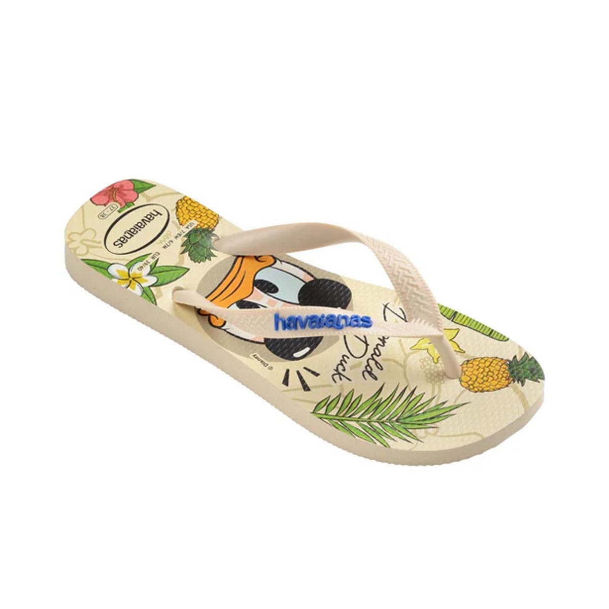 Sandália Havaianas Chinelo Top Disney Classics Pato Donald Bege Palha
