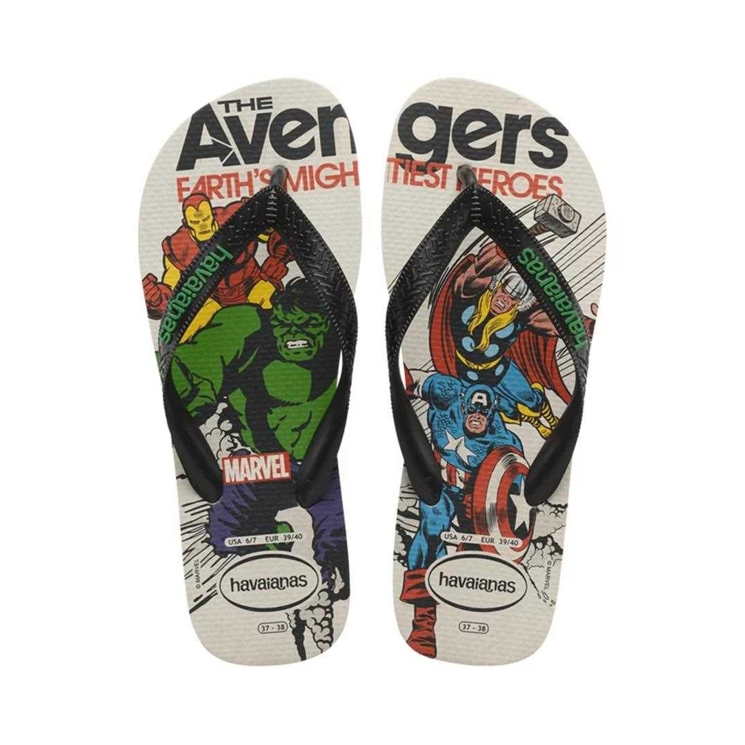 Sandália Havaianas Chinelo Top Marvel Classics Bege Palha Sandália Havaianas Chinelo Top Marvel Classics Bege Palha