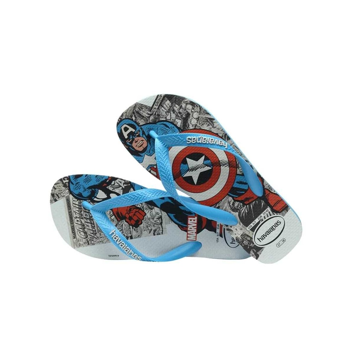 Sandália Havaianas Chinelo Top Marvel Classics Turquesa Sandália Havaianas Chinelo Top Marvel Classics Turquesa