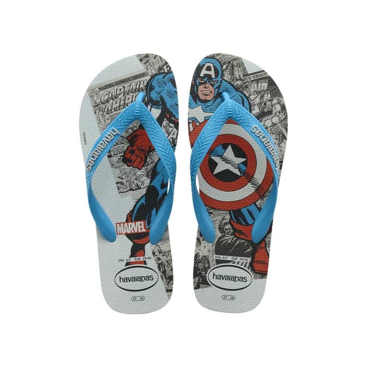 Sandália Havaianas Chinelo Top Marvel Classics Turquesa Sandália Havaianas Chinelo Top Marvel Classics Turquesa