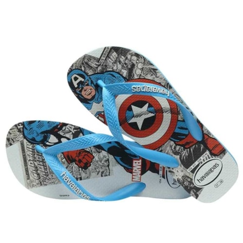 Detalhe - Sandália Havaianas Chinelo Top Marvel Classics Turquesa