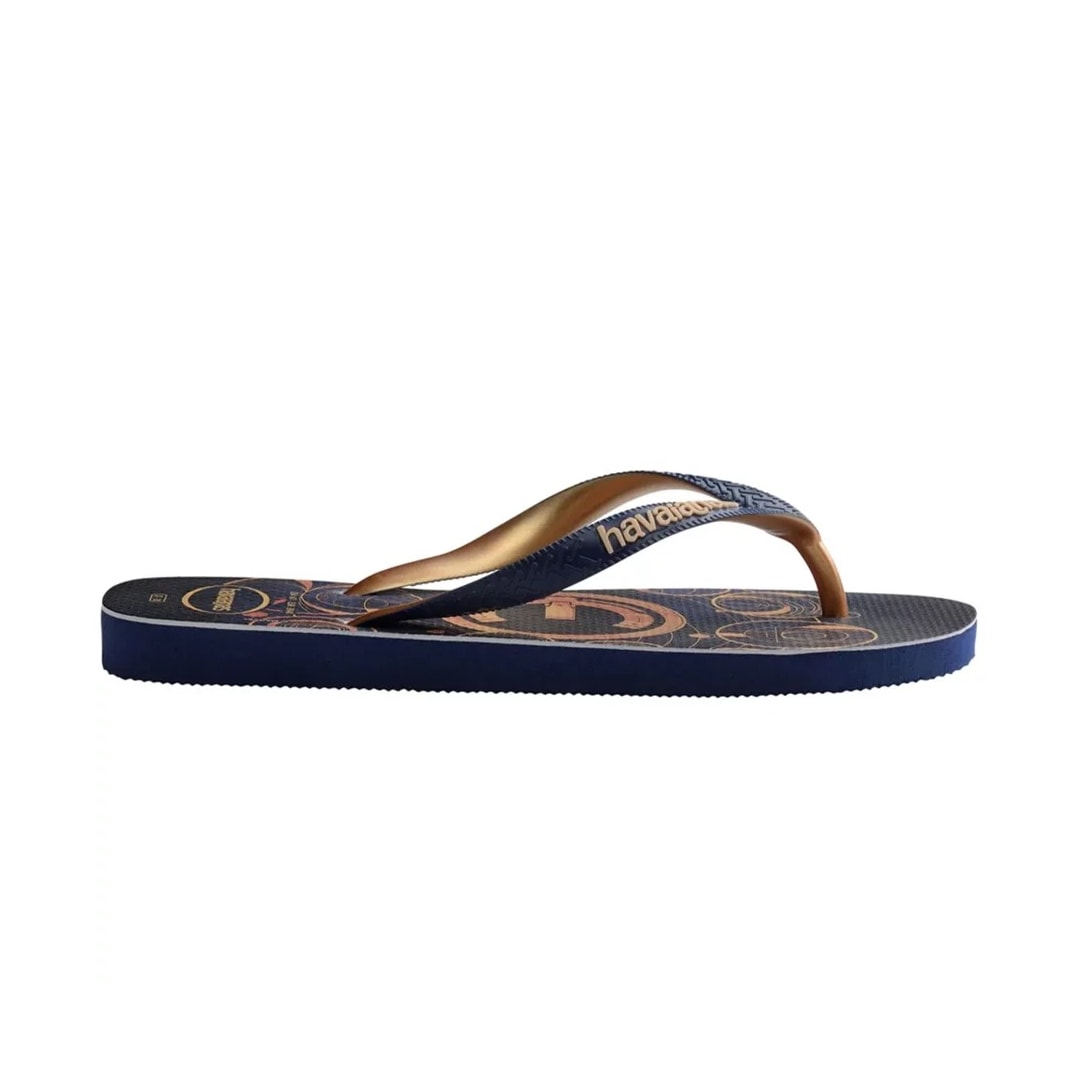 Sandália Havaianas Chinelo Top Marvel Marinho/Dourado Sandália Havaianas Chinelo Top Marvel Marinho/Dourado