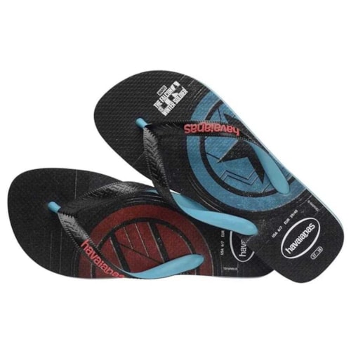 Detalhe - Sandália Havaianas Chinelo Top Marvel Series Azul Nautico