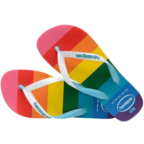 Sandalia Havaianas Chinelo Top Pride Allover Azul