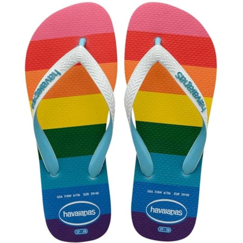 Sandalia Havaianas Chinelo Top Pride Allover Azul