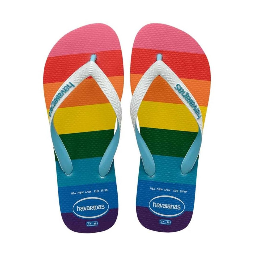 Sandália Havaianas Chinelo Top Pride Allover Azul Sandália Havaianas Chinelo Top Pride Allover Azul