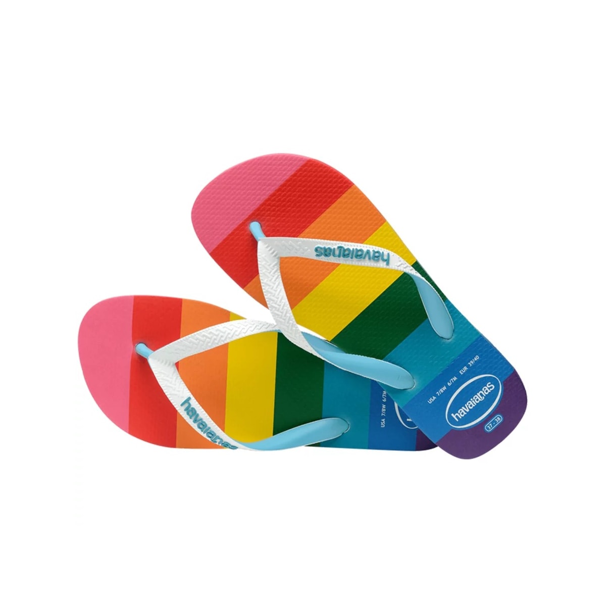 Sandália Havaianas Chinelo Top Pride Allover Azul Sandália Havaianas Chinelo Top Pride Allover Azul
