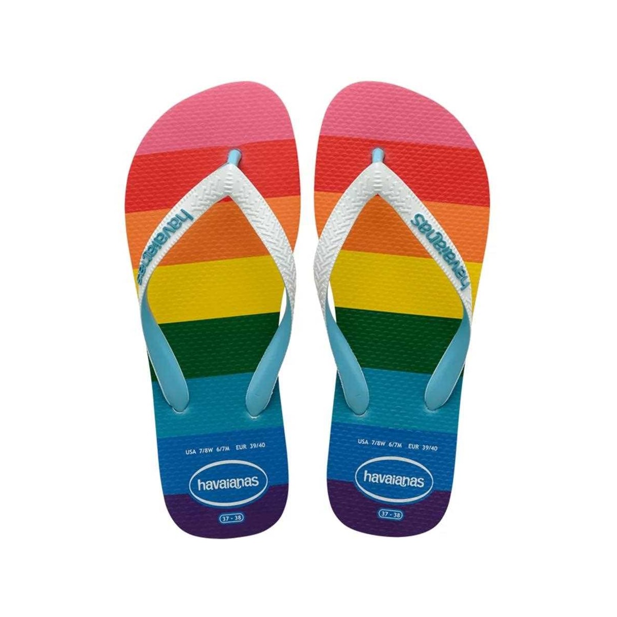 Sandália Havaianas Chinelo Top Pride Allover Azul Sandália Havaianas Chinelo Top Pride Allover Azul
