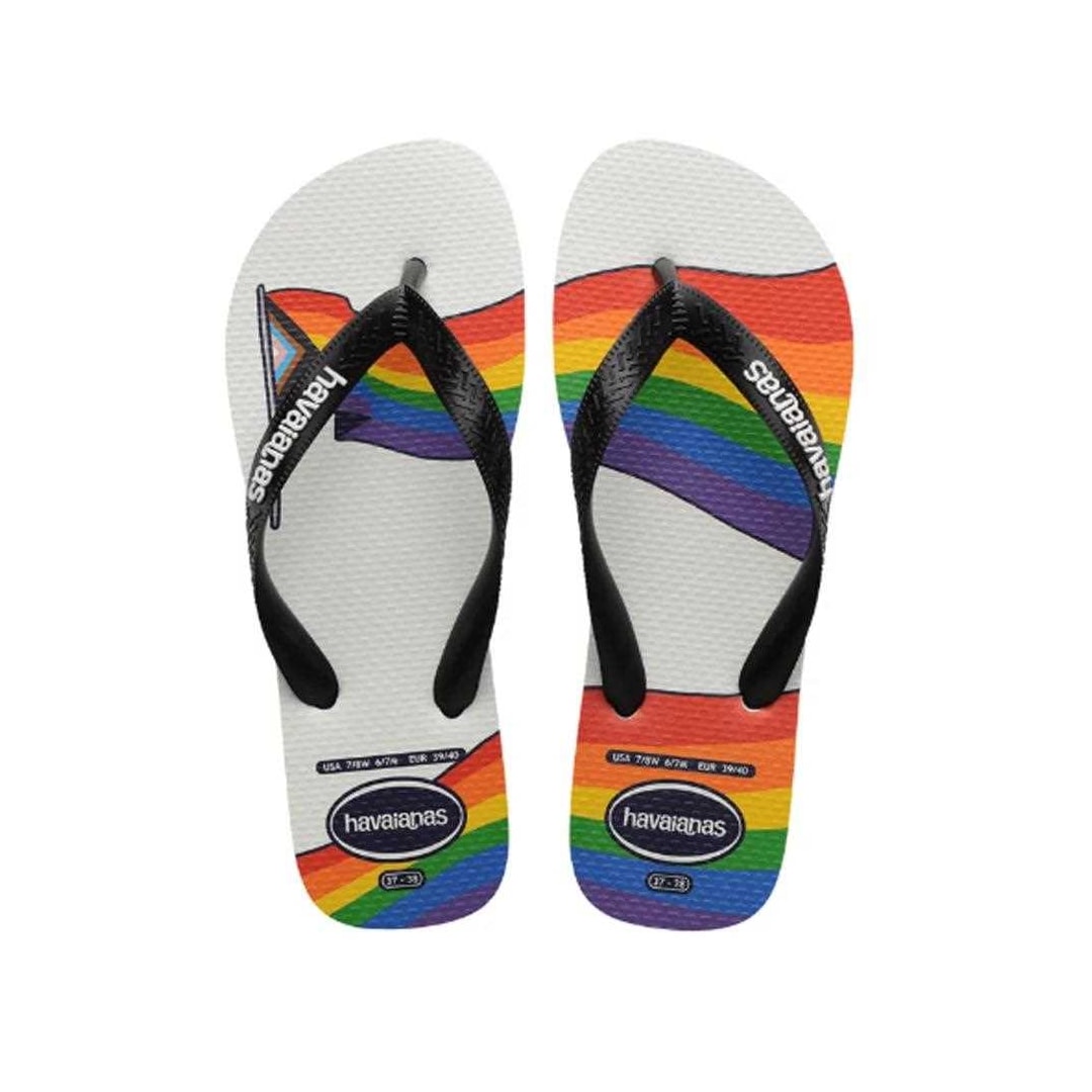 Sandália Havaianas Chinelo Top Pride Branco/Preto