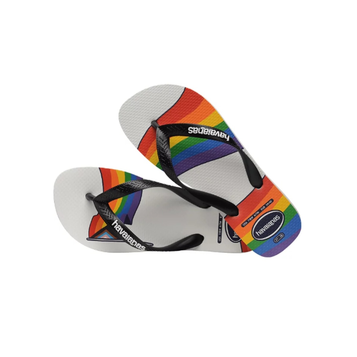 Sandália Havaianas Chinelo Top Pride Branco/Preto Sandália Havaianas Chinelo Top Pride Branco/Preto