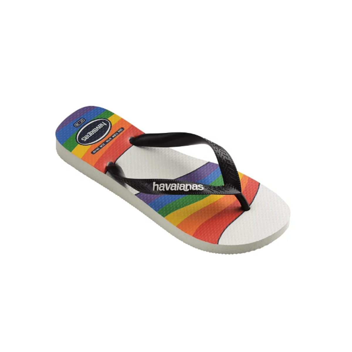 Sandália Havaianas Chinelo Top Pride Branco/Preto Sandália Havaianas Chinelo Top Pride Branco/Preto