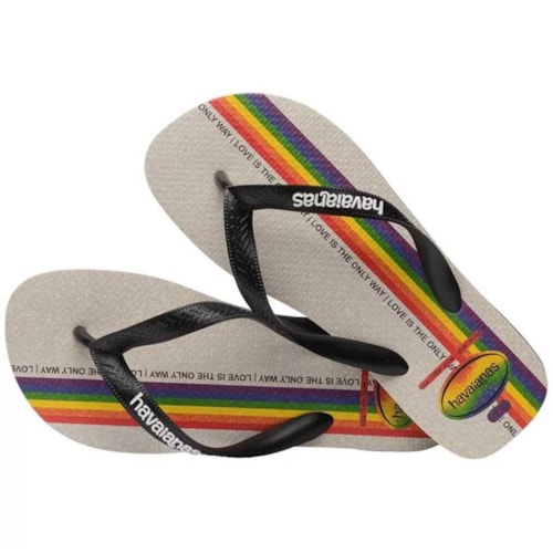 Detalhe - Sandália Havaianas Chinelo Top Pride Preto