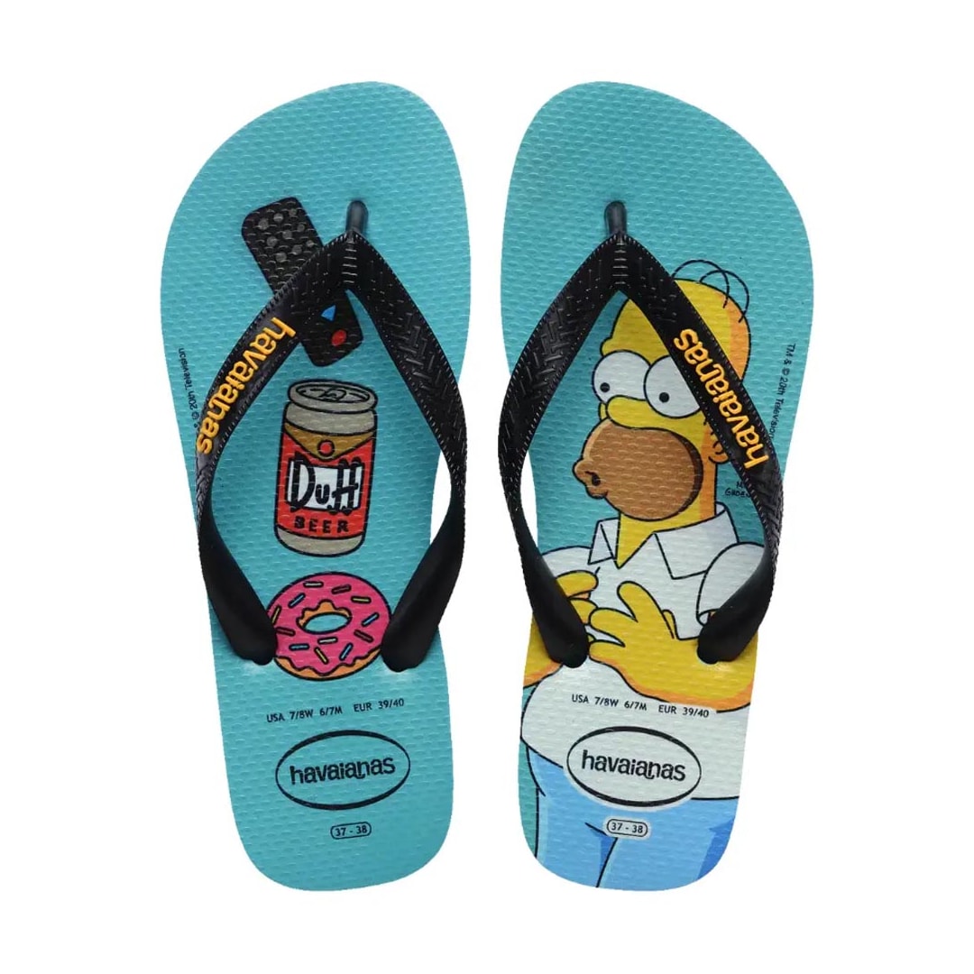 Sandália Havaianas Chinelo Top Simpsons Azul Tradicional