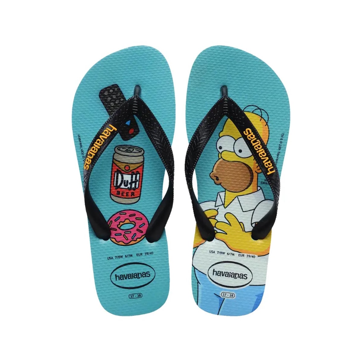 Sandália Havaianas Chinelo Top Simpsons Azul Tradicional Sandália Havaianas Chinelo Top Simpsons Azul Tradicional