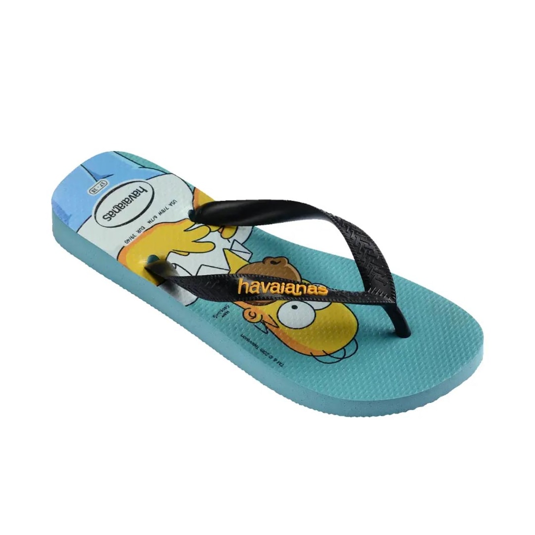 Sandália Havaianas Chinelo Top Simpsons Azul Tradicional Sandália Havaianas Chinelo Top Simpsons Azul Tradicional