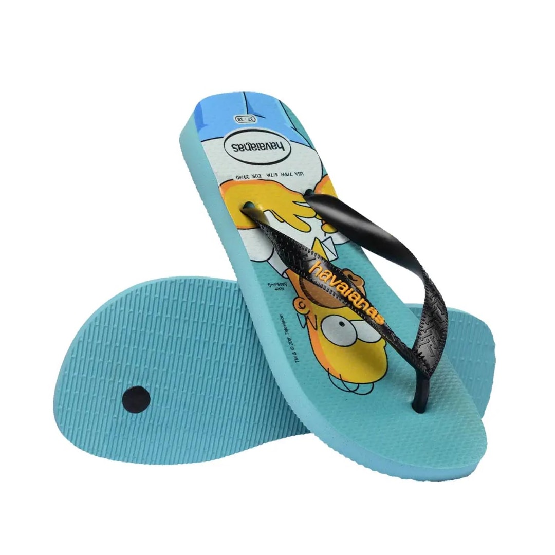 Sandália Havaianas Chinelo Top Simpsons Azul Tradicional