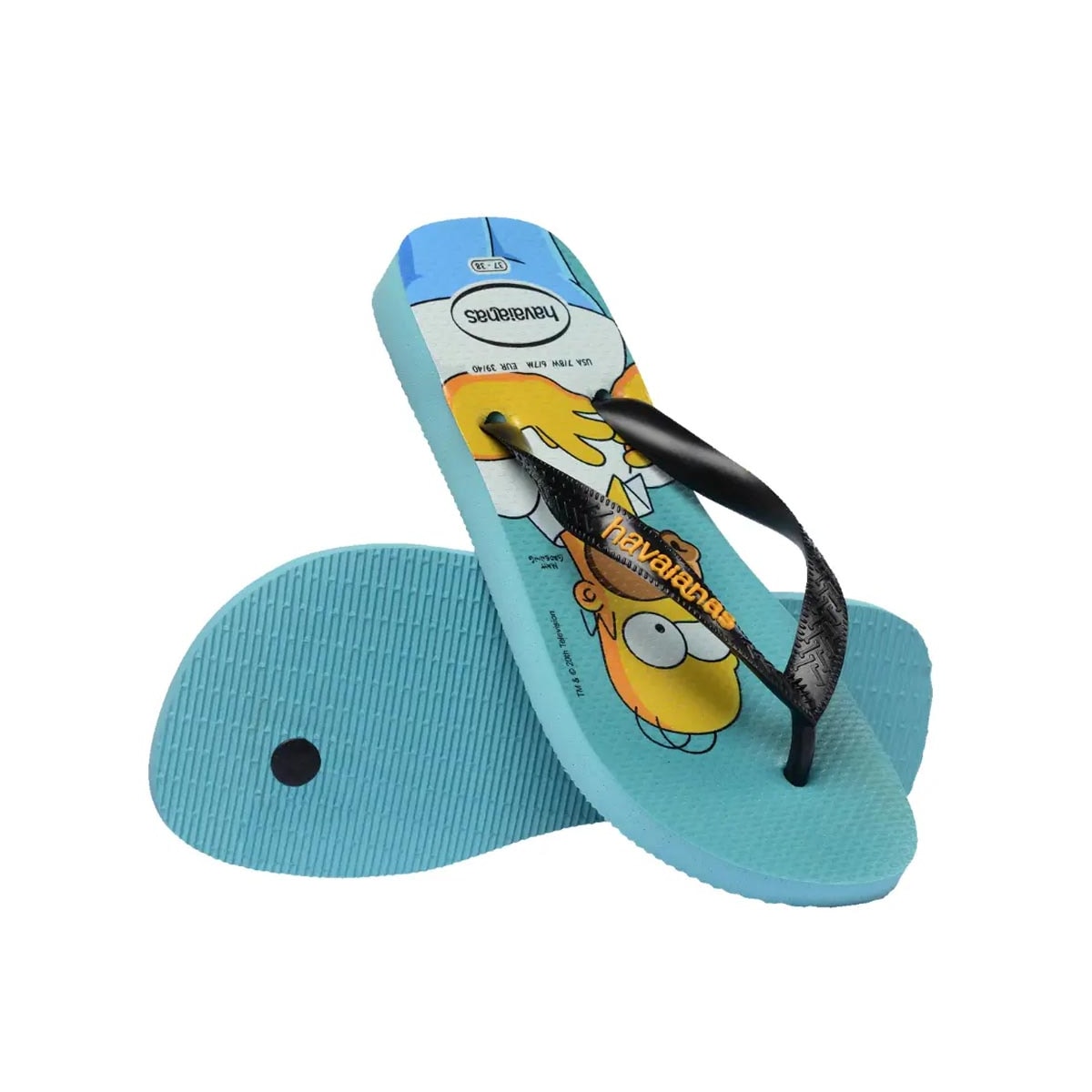 Sandália Havaianas Chinelo Top Simpsons Azul Tradicional