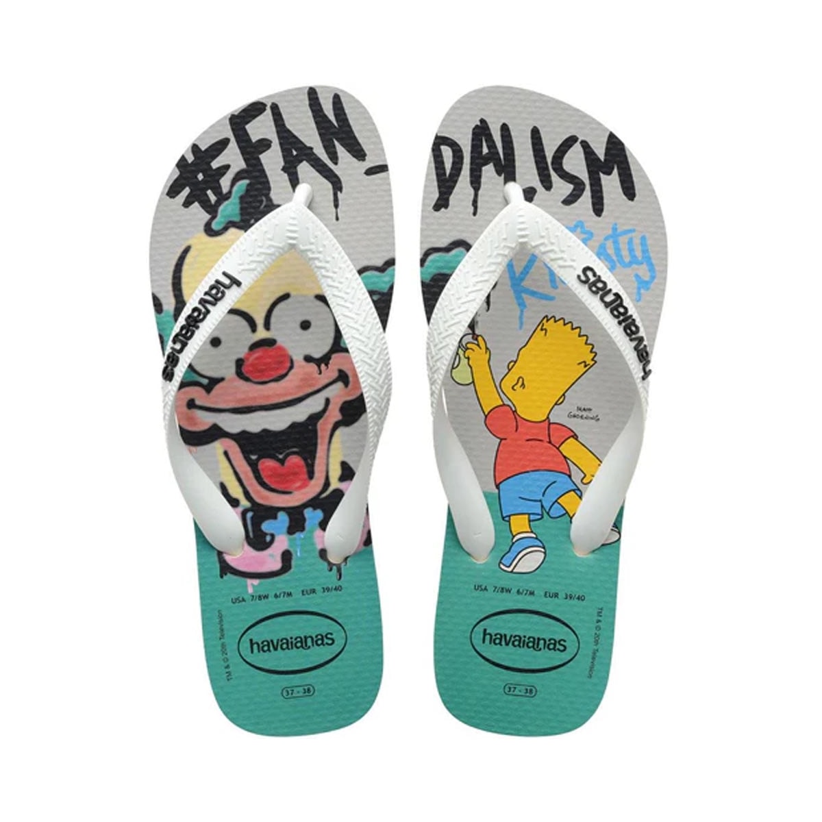 Sandália Havaianas Chinelo Top Simpsons Bege Palha Sandália Havaianas Chinelo Top Simpsons Bege Palha