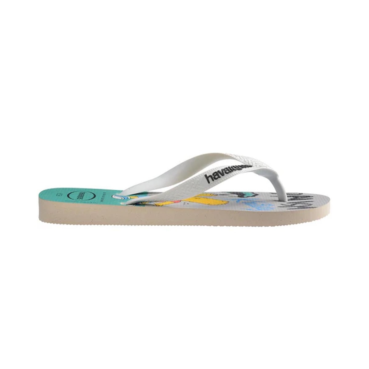 Sandália Havaianas Chinelo Top Simpsons Bege Palha Sandália Havaianas Chinelo Top Simpsons Bege Palha