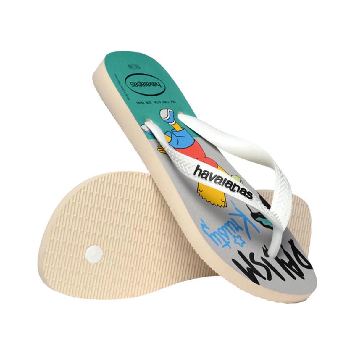 Sandália Havaianas Chinelo Top Simpsons Bege Palha Sandália Havaianas Chinelo Top Simpsons Bege Palha