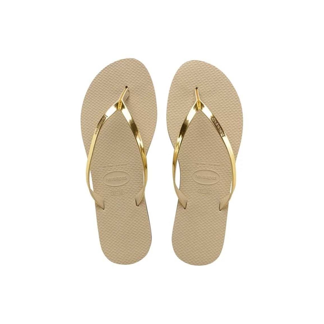 Sandália Havaianas Chinelo You Met Areia/Dourado Claro Sandália Havaianas Chinelo You Met Areia/Dourado Claro