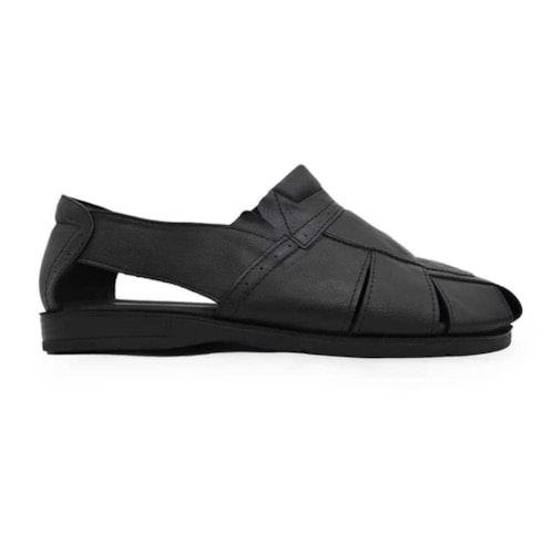 Detalhe - Sandália Italianinho De Couro 34719 Preto