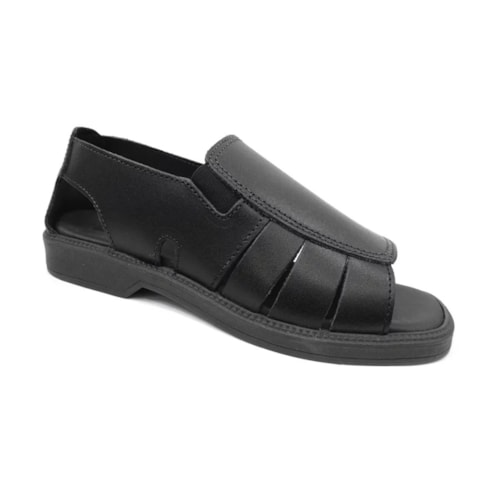 Sandália Itapuã De Couro Masculina 1602Z18 Preto