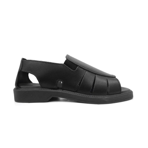 Detalhe - Sandália Itapuã De Couro Masculina 1602Z18 Preto