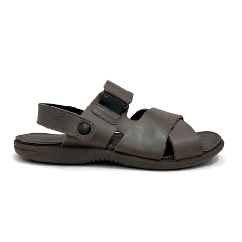 Detalhe - Sandália Itapuã Masculina De Couro 8452 Ebano