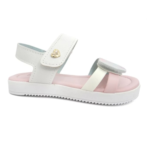 Sandalia Klin Infantil Lolinha 421031 Branco/Rosa