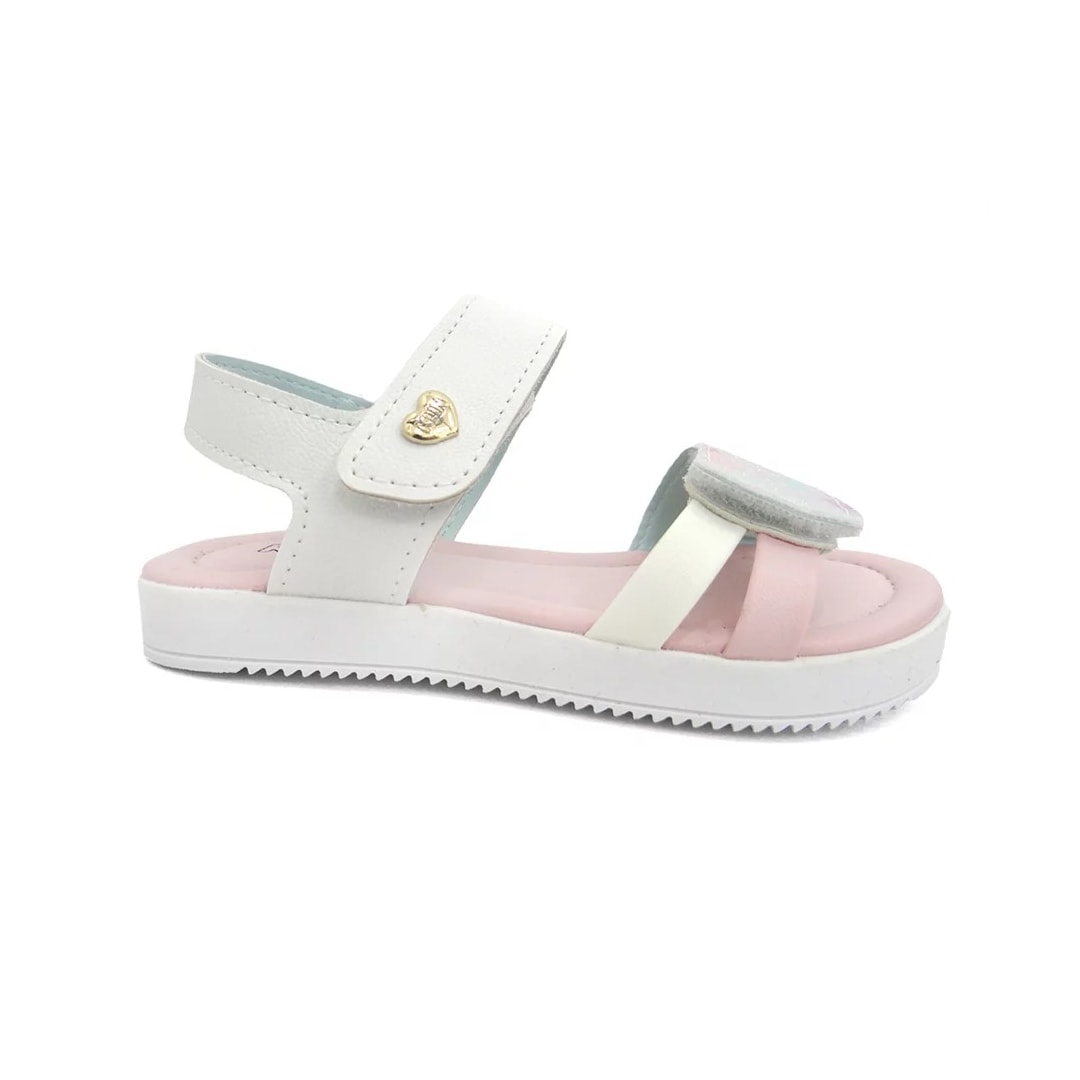 Sandália Klin Infantil Lolinha 421031 Branco/Rosa